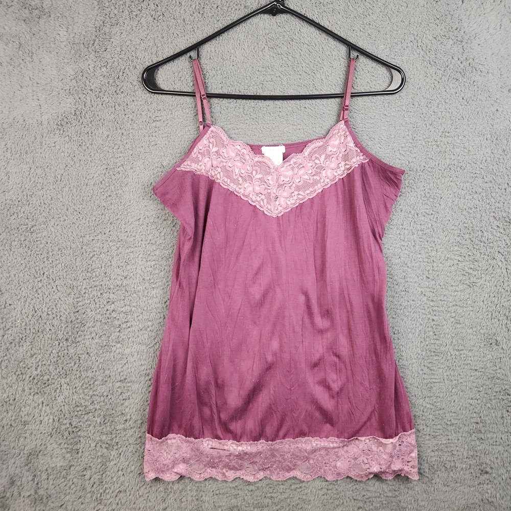 Vintage Y2K Babydoll Cami Top Women's Medium Lace Trim Bella Swan Coquette Cute